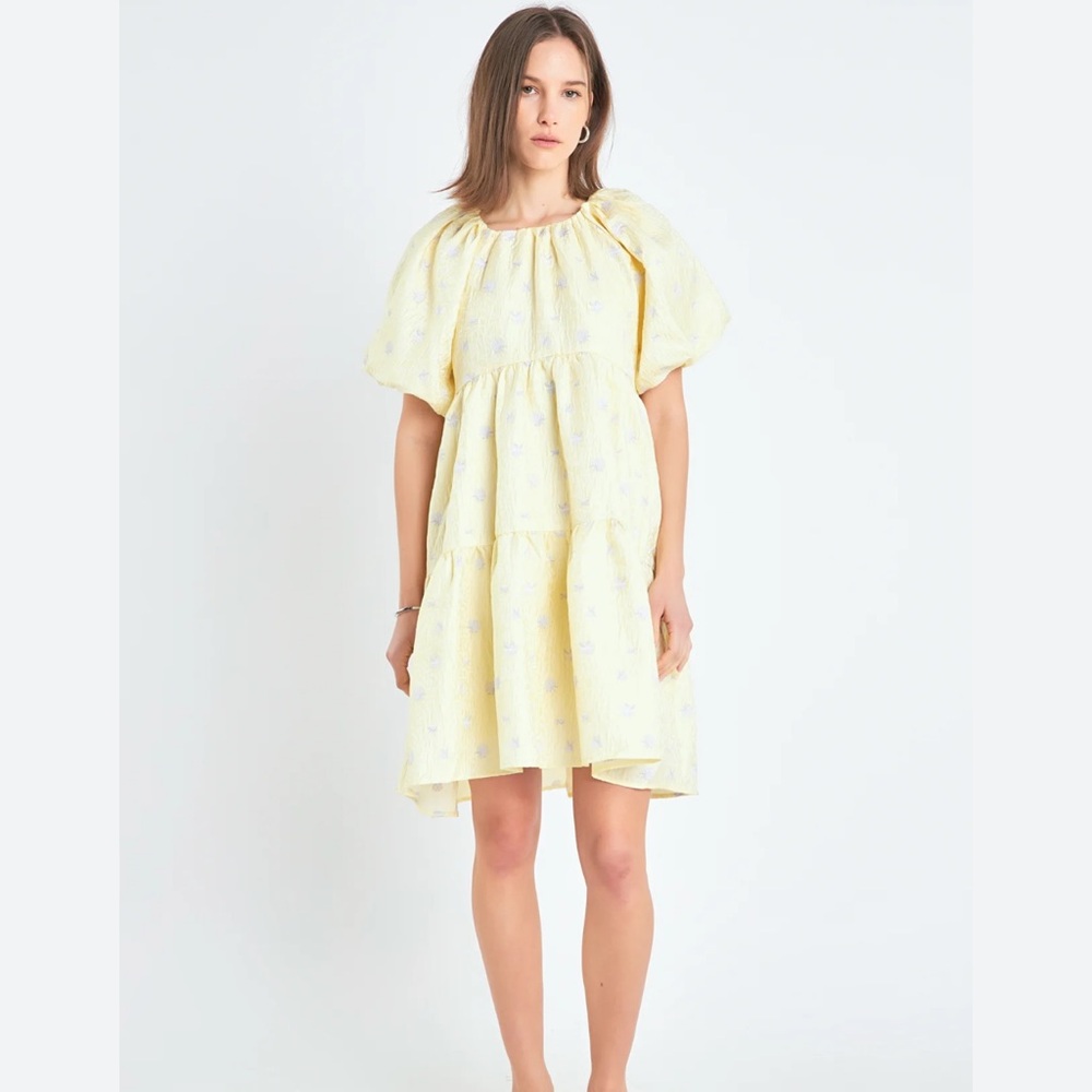 English Factory Yellow Floral Mini Dress